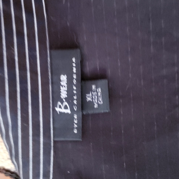 Gently worn Byer black and white belted pinstrip button down XL dress - Picture 9 of 10